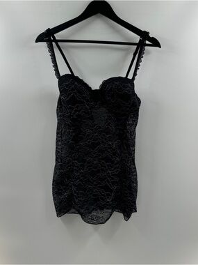 Cassandra Intimates Black Lace Fitted Dress – Women’s Large